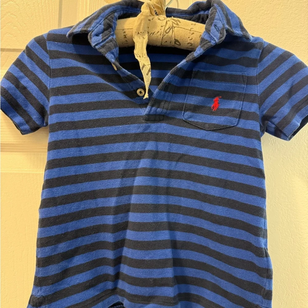 Polo by Ralph Lauren Navy and Blue Striped Kids Polo